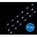 561086 Serie de 50 LED LUCES DE NAVIDAD para INTERIOR forma de copo de nieve