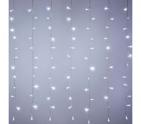 561075A Luces de navidad cortina 200LED LUZ FRÍA  2 x 1,5 mt ñuces programables