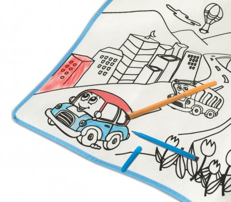 121768 Alfombra juega y colorea CITTA lavable 50 x 50 cm colores incluidos