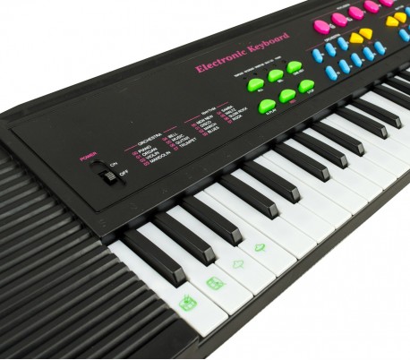 100380 Teclado electrónico de juguete con micrófono 44 teclas y bases rítmicas