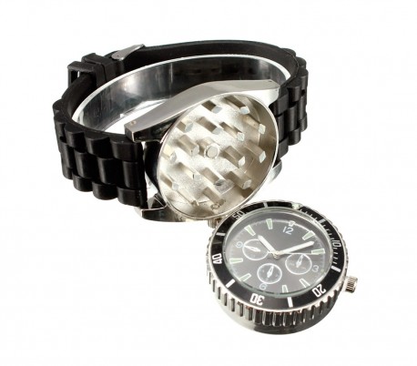 4483 Reloj de pulsera GRINDER con correa de silicona con triturador de tabaco