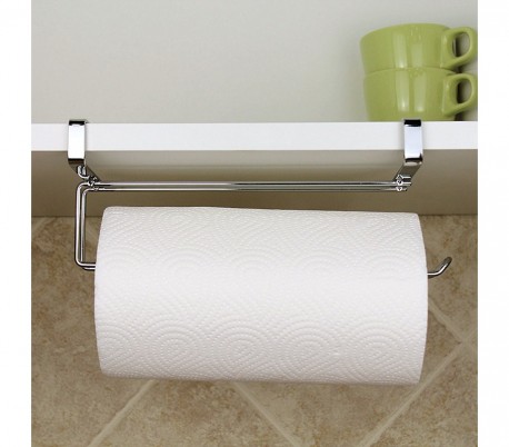 4479 Porta rollo de cocina en acero cromado para estantes y puertas