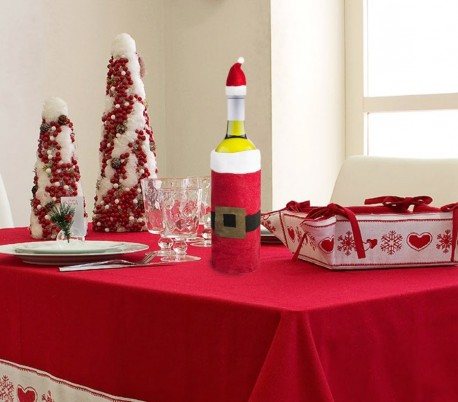 569197 Pack 2 cubre botellas de NAVIDAD vestido y gorrito de Papá noel