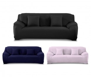 4353 Funda para sofá de 3 plazas tela elástica y color liso muy fácil de poner