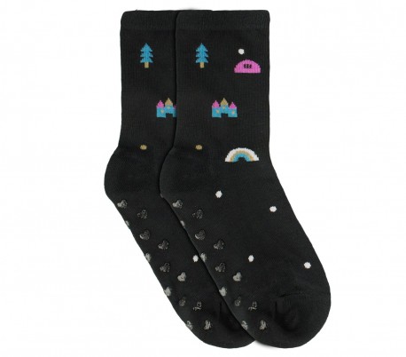 N523 Pack 6 calcetines para niña mod. SHALLY con antideslizantes talla 32/36