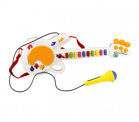 122418 Guitarra de juguete SUPER STAR con micrófono funcional luminoso