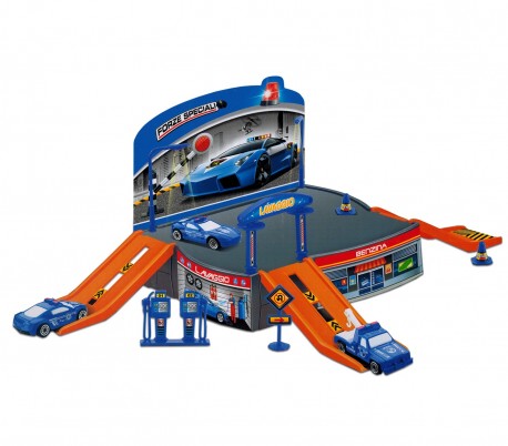 121836 Playset juego PARCHEGGIO FORZE SPECIALI con helicóptero y vehículos