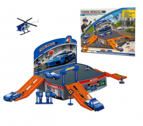 121836 Playset juego PARCHEGGIO FORZE SPECIALI con helicóptero y vehículos
