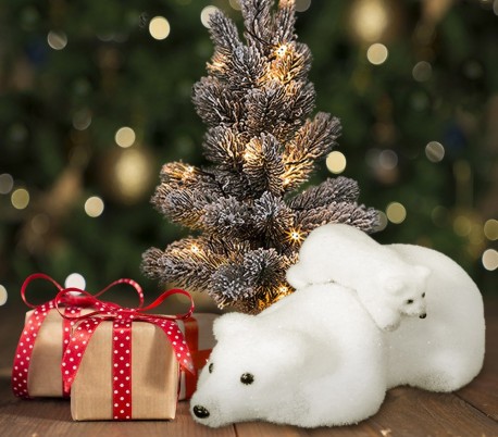 605115 Decoración de navidad para el hogar OSO POLAR en poliestireno 30x20cm