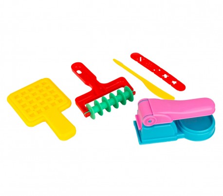 100485 Banco de diseño DECORA KID con plastilina con muchos moldes y accesorios