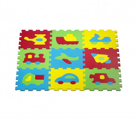 529054 Alfombra puzzle eva 10 pz del juego modular VEHÍCULOS 32 x 32 x 1 cm