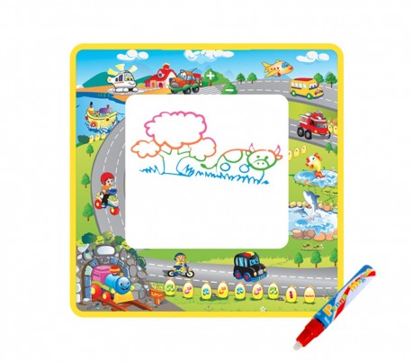 121773 Alfombra mágica musical 50x50cm lápiz mágico de agua para colorear