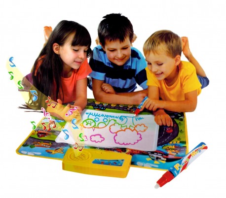121773 Alfombra mágica musical 50x50cm lápiz mágico de agua para colorear