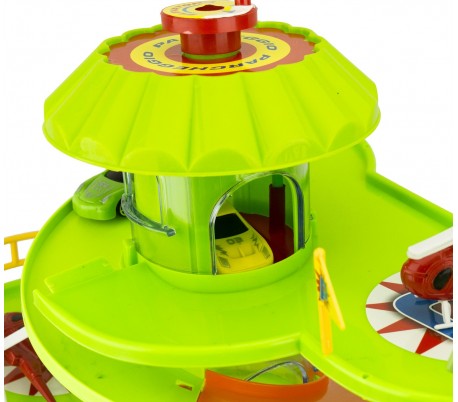 102303 Playset multinivel de estacionamiento automático helicóptero y ascensor