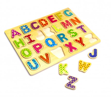 404767 Puzzle de madera LETRAS o NÚMEROS juego educativo 20 x 31 x 23 cm