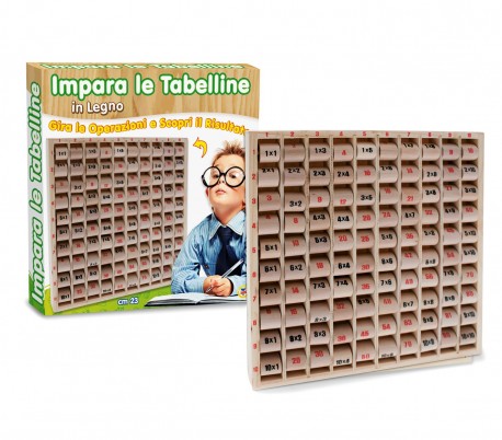 401858 Juego educativo APRENDE LA TABLA en madera 10 columnas y 10 filas 23cm