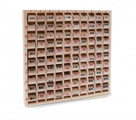 401858 Juego educativo APRENDE LA TABLA en madera 10 columnas y 10 filas 23cm