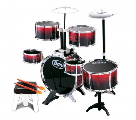 646570 Batería de juguete BAND DRUMS palos y asiento incluidos 8 artículos