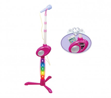 637530 Microfono karaoke VALENTINA ROCKSTAR con mp3 luminoso y fino 123cm