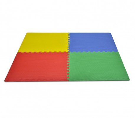 393062 Alfombra puzzle EVA 4 piezas MULTICOLOR juego modular 60x60x1 cm