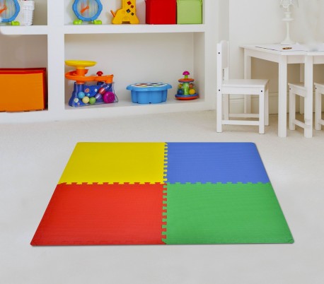 393062 Alfombra puzzle EVA 4 piezas MULTICOLOR juego modular 60x60x1 cm