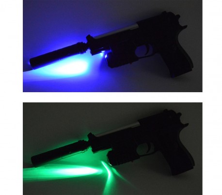 318843 Pistola de juguete con SILENCIADOR y láser de bolas de 6 mm 129-5 incluid
