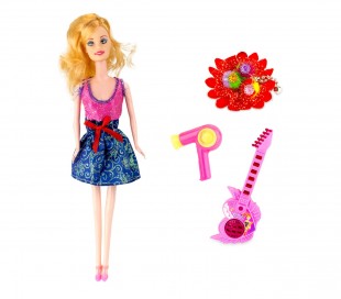 305713 Muñeca de moda BELLE TOP STYLE con guitarra y muchos accesorios