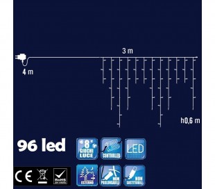 Luces de Navidad Cortina 96 LED 561283 LUZ FRÍA exterior 3 mt x 0.6 cm 2