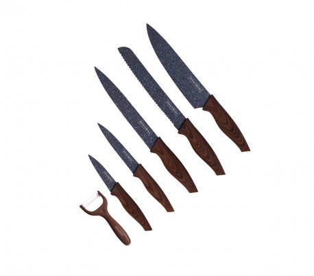 RL-WD5G Juego cuchillos 6 pz ROYALTY LINE recubrimiento de mármol antibacteriano