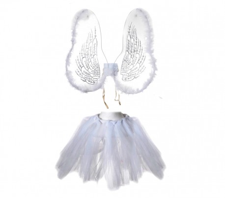 441020 Disfraz de carnaval ÁNGEL BLANCO 2 piezas de tamaño único