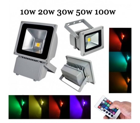 Foco LED de alta luminosidad luz RGB MULTICOLOR para exterior IP65 en varios WAT