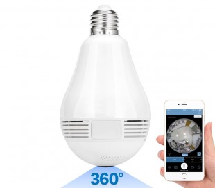 768881 Cámara de vigilancia wifi con toma E27 Panoramic 360 ° 3D HD 2