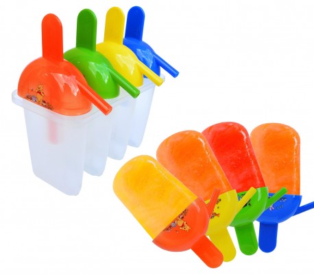 Set 4 formas coloridas para helados caseros Winnie The Pooh con pajitas