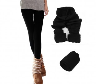 Set 5 leggings para mujer efecto térmico modelo SATURNO talla única 2
