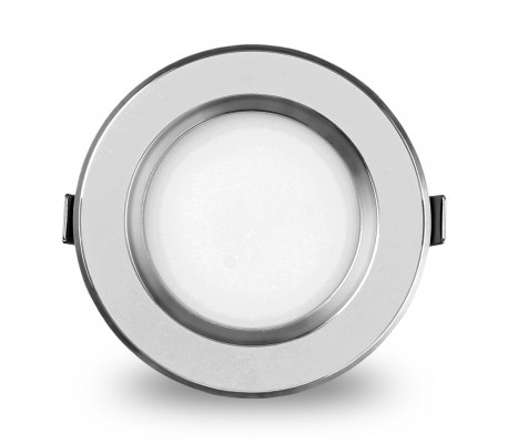 685631 Foco LED redondo y empotrable 9 Watt luz fría cromado y cristal mate