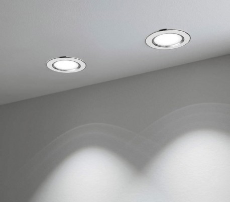 685631 Foco LED redondo y empotrable 9 Watt luz fría cromado y cristal mate