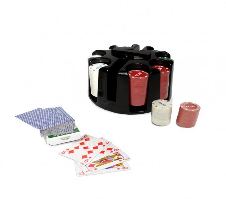 478024 Juego de poker CIGIOKI set 2 barajas de cartas 200 fichas con contenedor