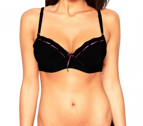 4813 Conjunto de 3 sujetadores LEILA copas acolchadas con lazo