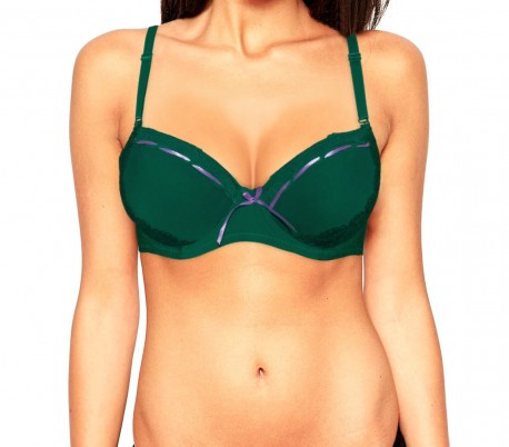 4813 Conjunto de 3 sujetadores LEILA copas acolchadas con lazo