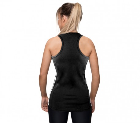 KZ-359 Camiseta sin mangas fitness transpirable para mujer con rayas laterales