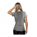 KZ-357 Camiseta de mujer en tejido para fitness transpirable con rayas laterales