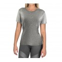 KZ-357 Camiseta de mujer en tejido para fitness transpirable con rayas laterales