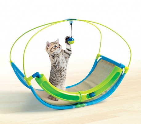 220939 Juguete oscilante interactivo para gatos ROCKING con pelota y laberinto