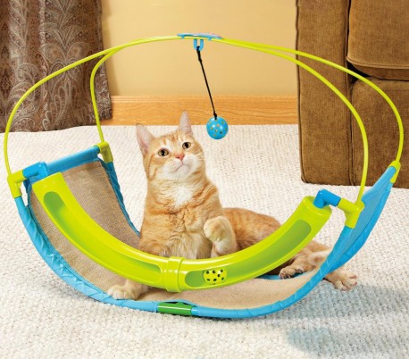 220939 Juguete oscilante interactivo para gatos ROCKING con pelota y laberinto