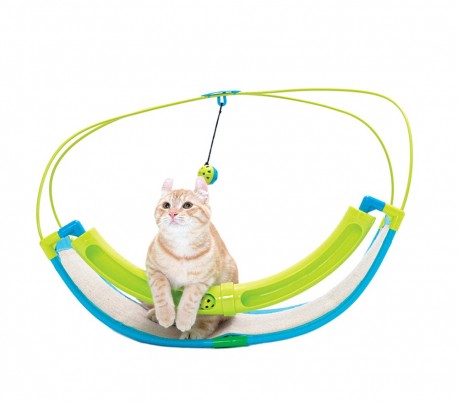 220939 Juguete oscilante interactivo para gatos ROCKING con pelota y laberinto