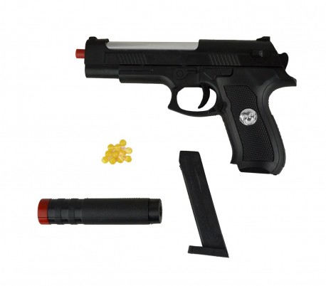 285589 Pistola de juguete Sport Gun con SILENCIADOR HY-730A 6 mm con balines