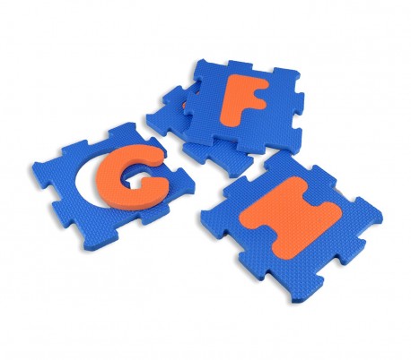 529057 Puzzle de goma Eva 20 piezas letras y números modulares de 15 x 15 cm
