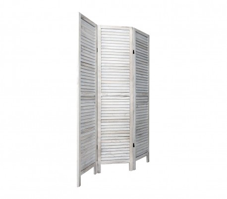394465 Biombo moderno mod. Classic madera blanca antigua 170x40 cm