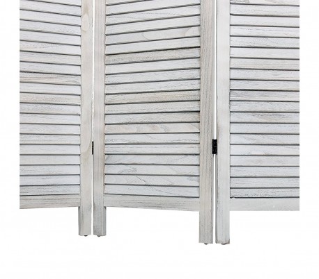 394465 Biombo moderno mod. Classic madera blanca antigua 170x40 cm