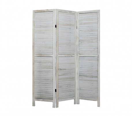 394465 Biombo moderno mod. Classic madera blanca antigua 170x40 cm